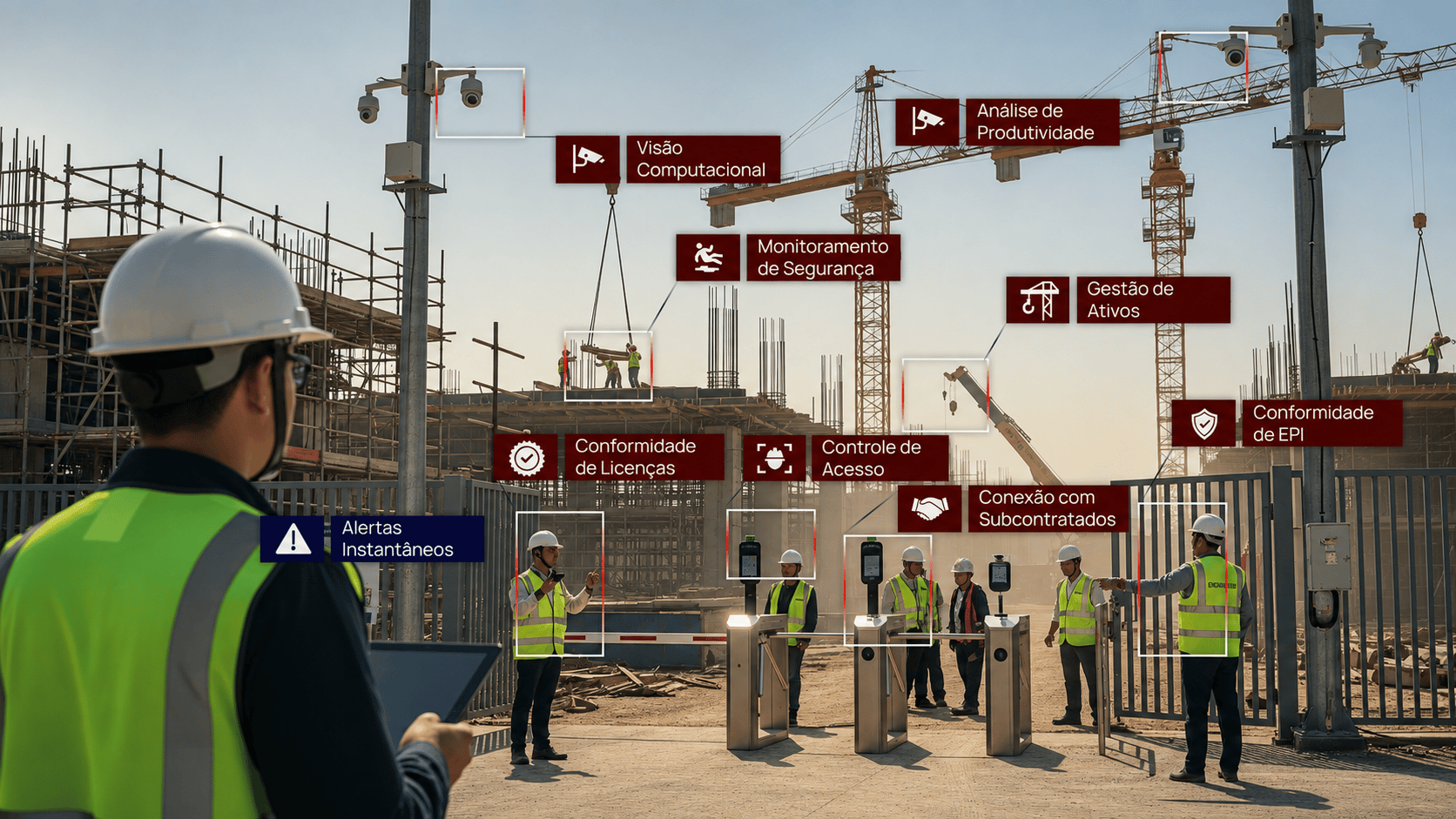 Monitoramento por visão computacional em canteiro de obras